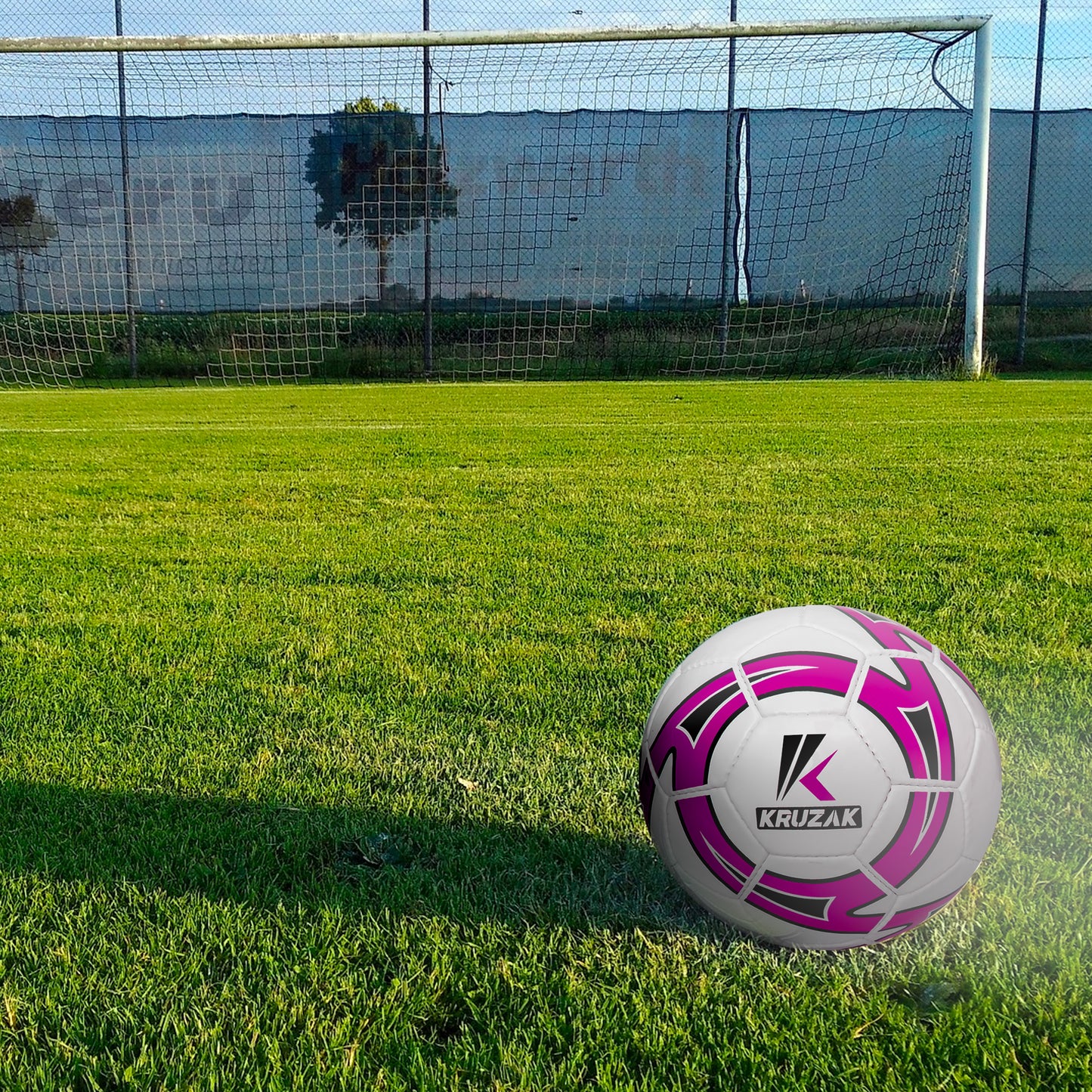 Kruzak Classic Official Size 5 Purple Soccer Ball - Hand Stitched Match Ball for Professional Training - for Men, Women, Youth Boys & Girls Soccer Players