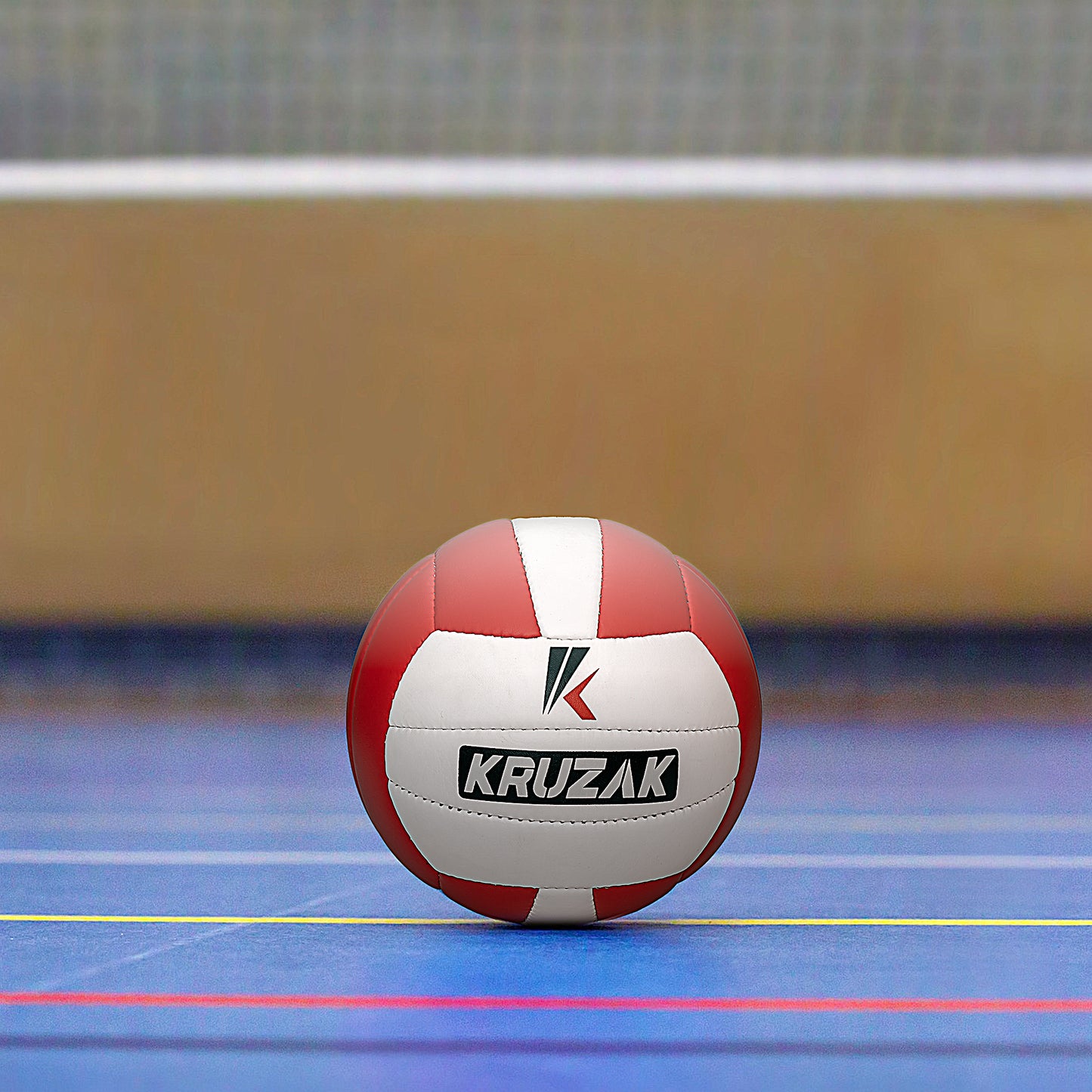 Kruzak Pro Volley Model Hand Stitched RED Volley Ball Toy - Indoor Outdoor Beach Ball for Kids Youth Adults, Beginners