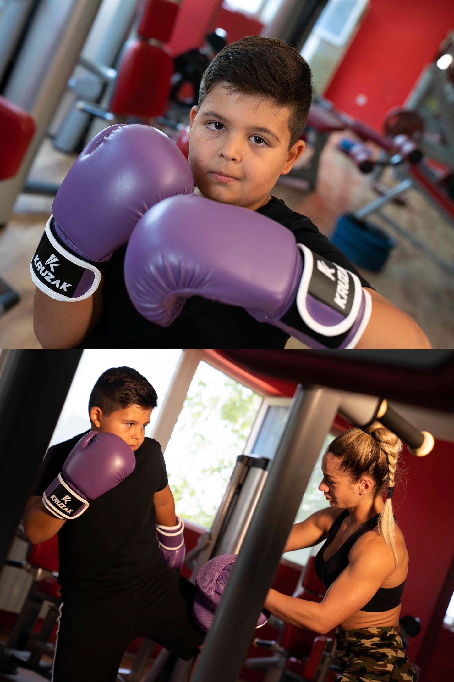 Purple Training Gloves for Kids Boxing, Muay Thai, Kick Boxing & MMA Fighting