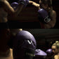 Product demonstration of Kruzak Unisex Purple Boxing Gloves and Focus Pads