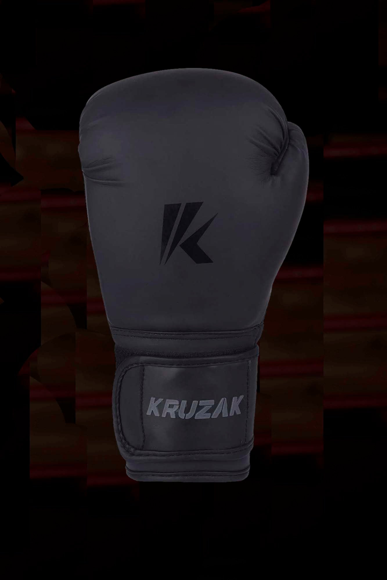 Matte-Black Boxing Gloves and Head Guard Set