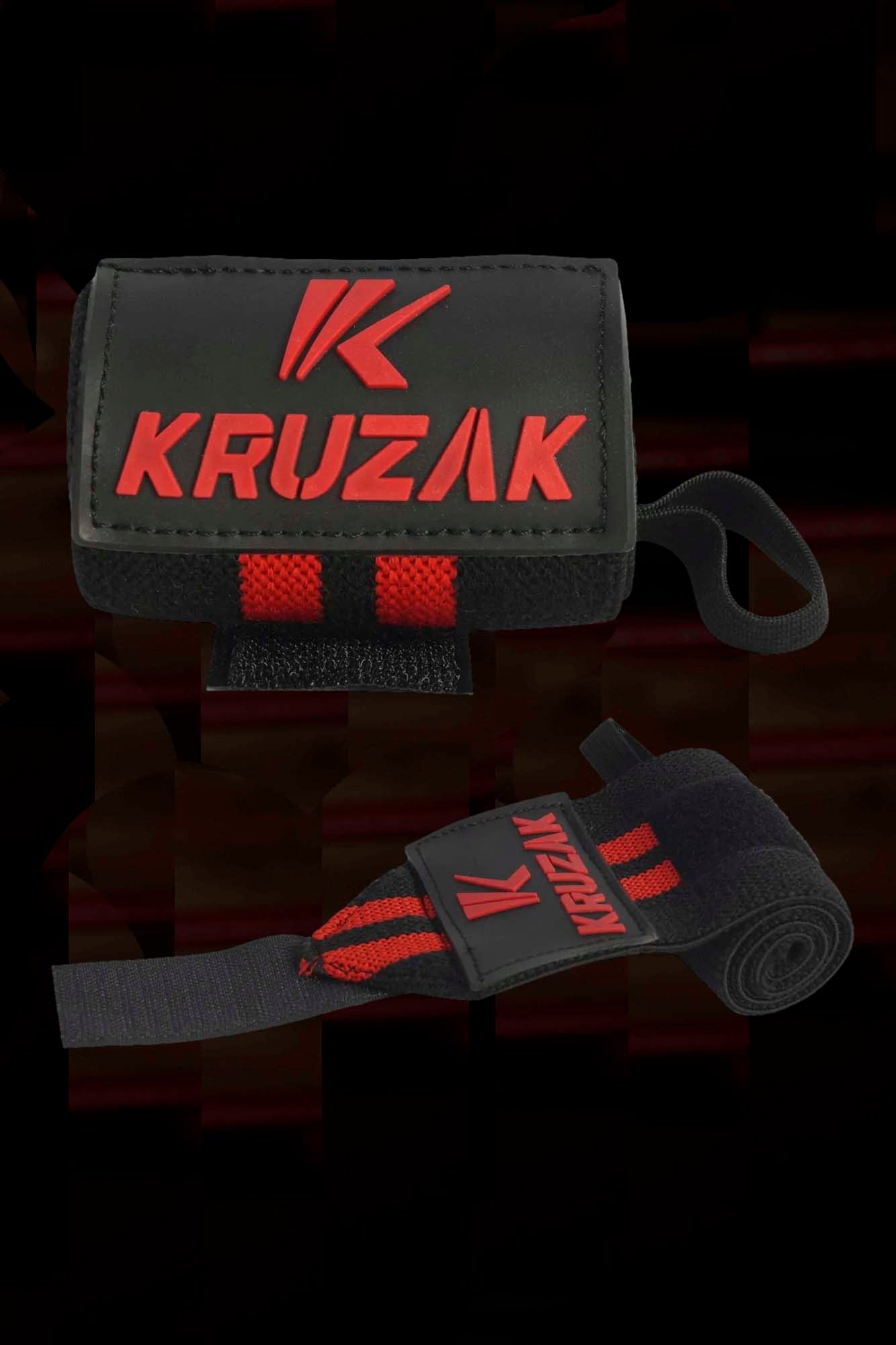 Red Weight Lifting 18'' Wrist Wraps with Thumb Loop