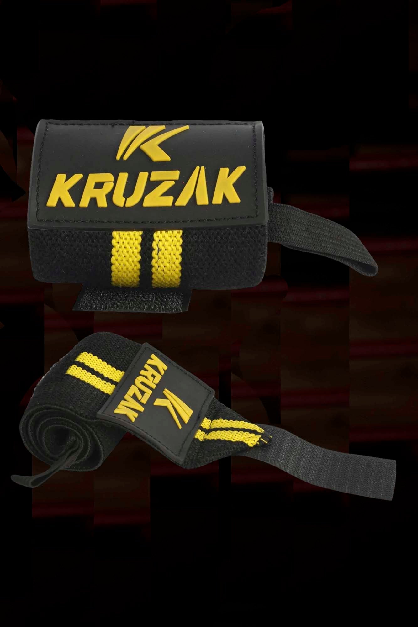 Yellow Weight Lifting 18'' Wrist Wraps with Thumb Loop