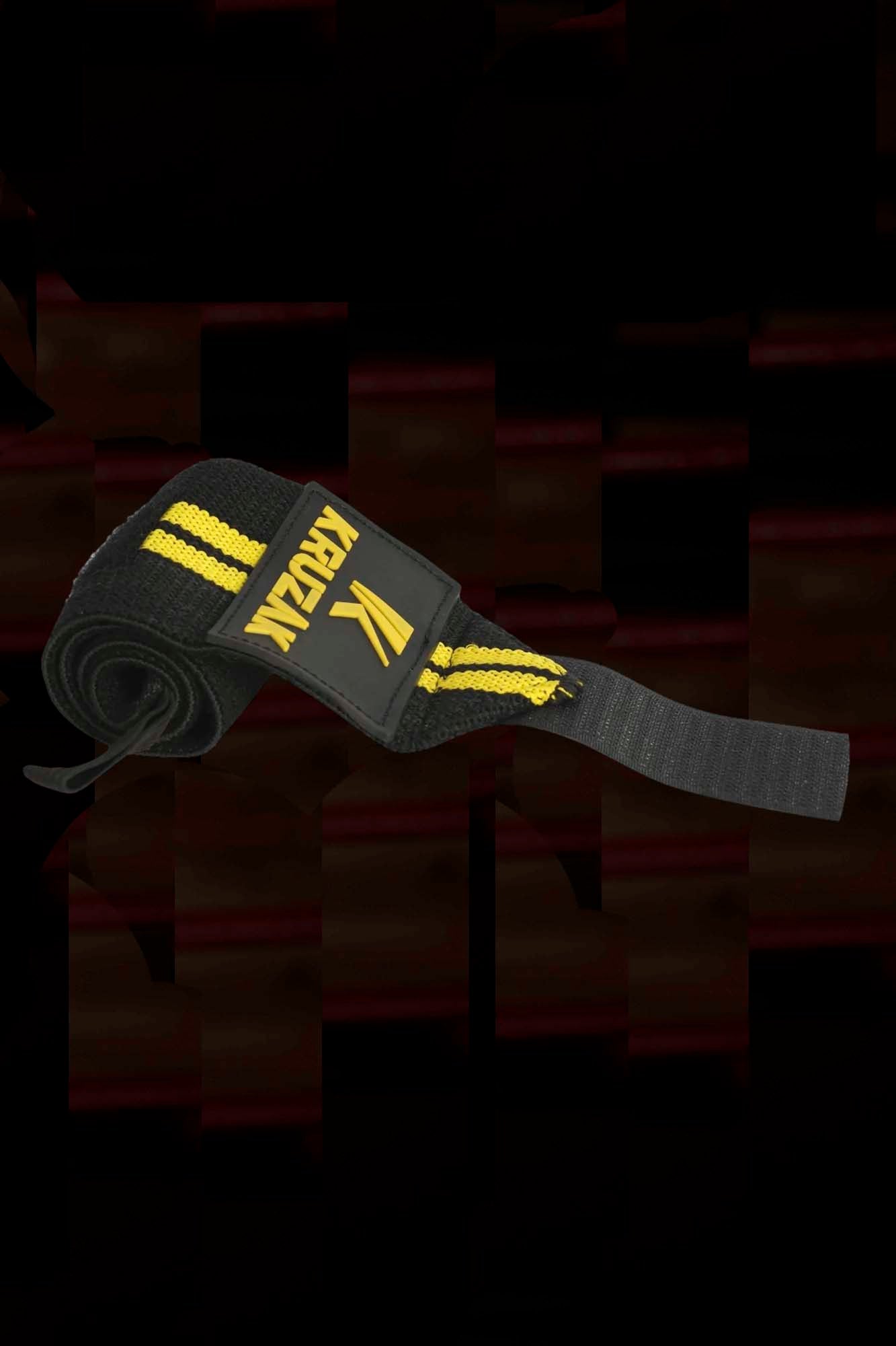Yellow Weight Lifting 18'' Wrist Wraps with Thumb Loop