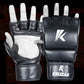 Black MMA Half-Finger Boxing Gloves with Open Palms for Grappling