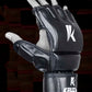 Black MMA Half-Finger Boxing Gloves with Open Palms for Grappling