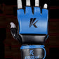 Blue MMA Half-Finger Boxing Gloves with Open Palms for Grappling