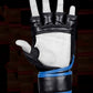 Blue MMA Half-Finger Boxing Gloves with Open Palms for Grappling