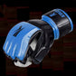 Blue MMA Half-Finger Boxing Gloves with Open Palms for Grappling