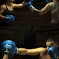 Product demonstration of Kruzak Unisex Blue Boxing Gloves and Focus Pads