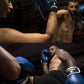 Product demonstration of Kruzak Unisex Blue Boxing Gloves and Focus Pads