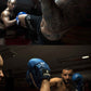Product demonstration of Kruzak Unisex Blue Boxing Gloves and Focus Pads