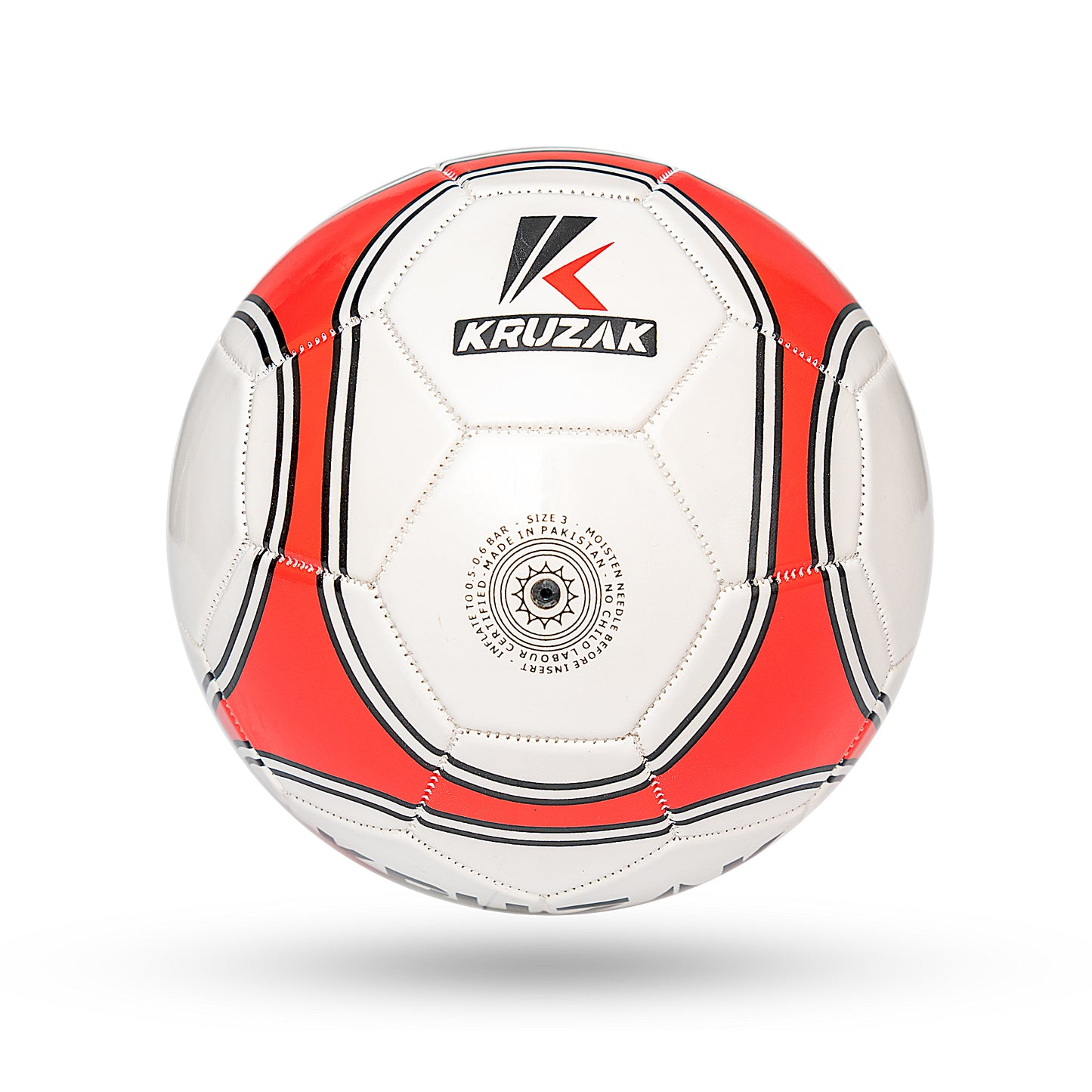 Kruzak Premier Striker Size 3 Red Machine Stitched Soccer Balls for Training, Recreation, Practice - for Boys and Girls
