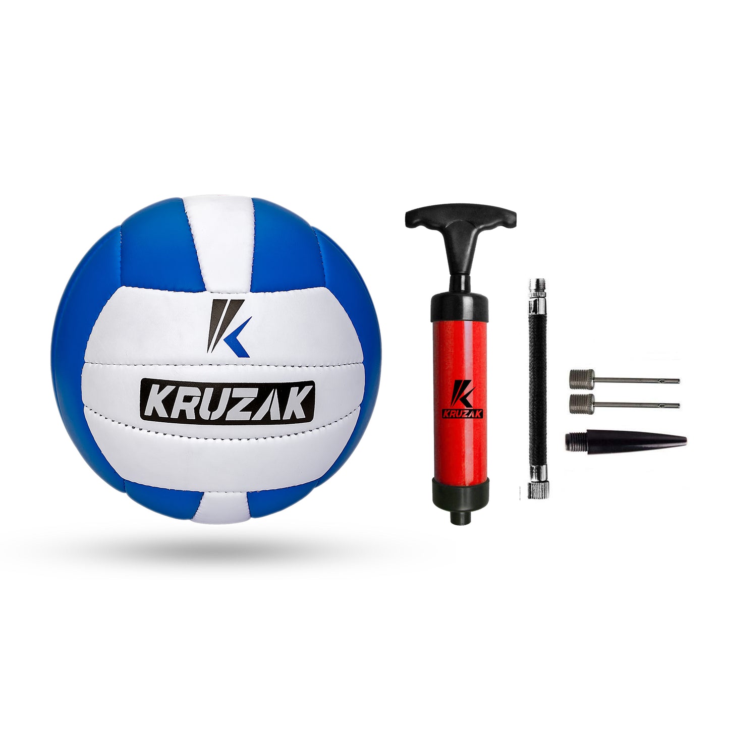 Kruzak Pro Volley Model Hand Stitched BLUE Volley Ball Toy - Indoor Outdoor Beach Ball for Kids Youth Adults, Beginners