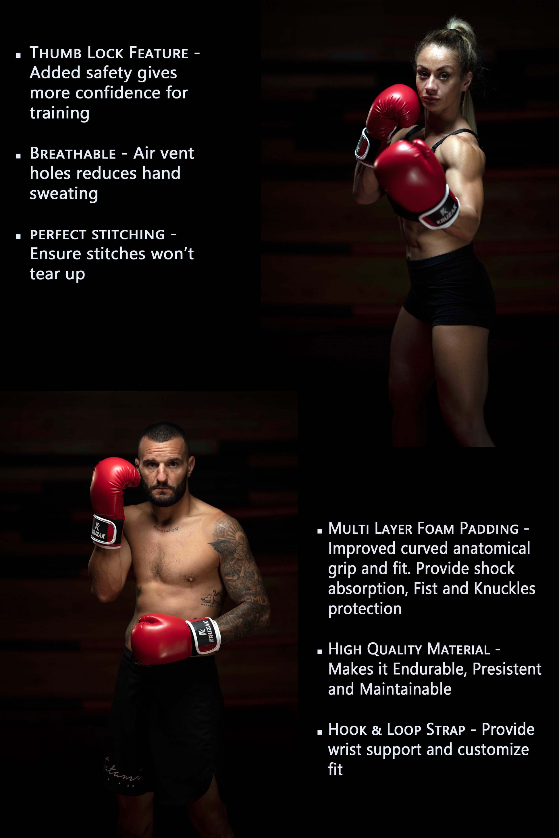 Product features of Kruzak Unisex Boxing Gloves