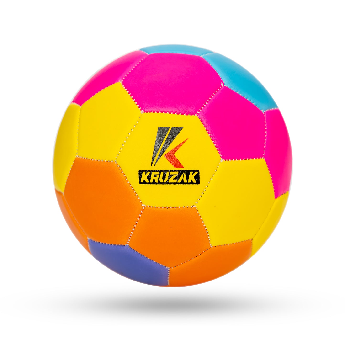 Kruzak Size 1 Machine Stitched Rainbow Colorful Mini Soccer Ball Toy for Toddlers and Kids Play