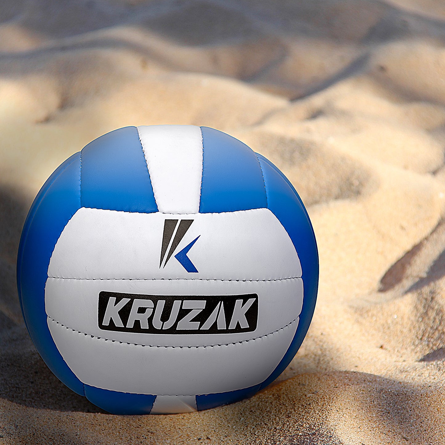 Kruzak Pro Volley Model Hand Stitched BLUE Volley Ball Toy - Indoor Outdoor Beach Ball for Kids Youth Adults, Beginners