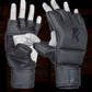 Matte-Black Kruzak Unisex MMA Gloves Hand Wraps with Open Palms