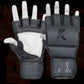 Matte-Black Kruzak Unisex MMA Gloves Hand Wraps with Open Palms