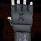 Matte-Black Kruzak Unisex MMA Gloves Hand Wraps with Open Palms