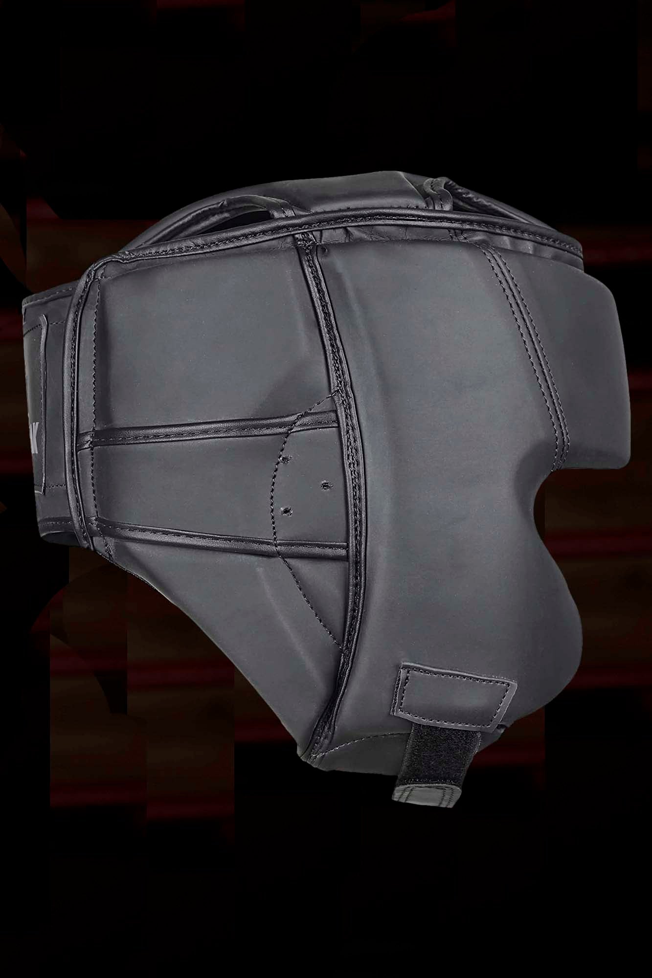 Matte-Black Boxing Gloves and Head Guard Set