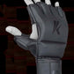 Matte-Black Kruzak Unisex MMA Gloves Hand Wraps with Open Palms