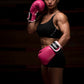 Woman wearing  Kruzak Unisex Pink Boxing Gloves