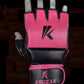 Pink MMA Half-Finger Boxing Gloves with Open Palms for Grappling