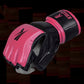 Pink MMA Half-Finger Boxing Gloves with Open Palms for Grappling