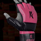 Pink MMA Half-Finger Boxing Gloves with Open Palms for Grappling
