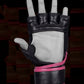 Pink MMA Half-Finger Boxing Gloves with Open Palms for Grappling