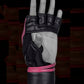 Pink MMA Half-Finger Boxing Gloves with Open Palms for Grappling