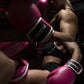 Product demonstration of Kruzak Unisex Pink Boxing Gloves and Focus Pads