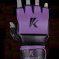 Purple MMA Half-Finger Boxing Gloves with Open Palms for Grappling
