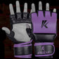 Purple MMA Half-Finger Boxing Gloves with Open Palms for Grappling
