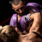 Woman wearing Kruzak Purple boxing gloves