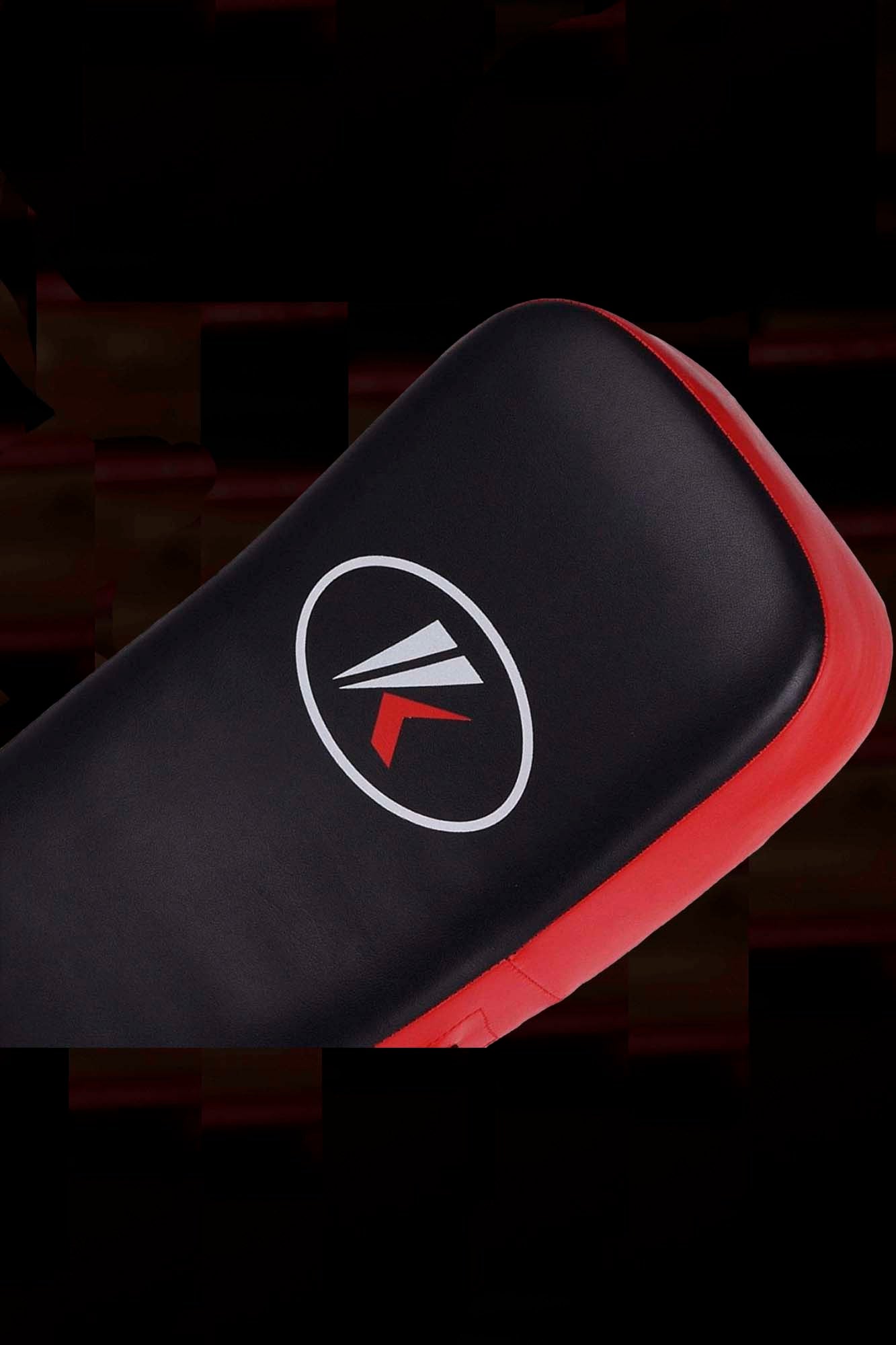 Red-Black Unisex Muay Thai Kick Pad Strike Shield for Martial Arts and Combat Sports