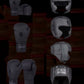 Matte-Black Boxing Gloves and Head Guard Set