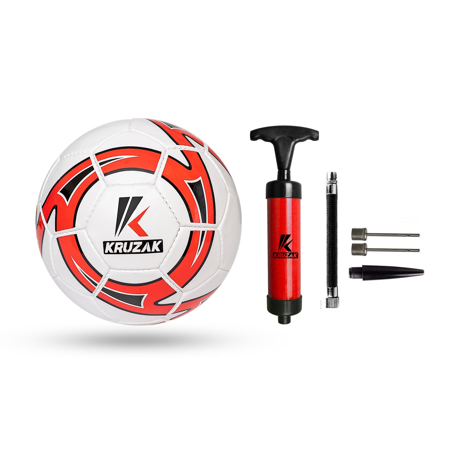 Kruzak Classic Official Size 5 Red Soccer Ball - Hand Stitched Match Ball for Professional Training - for Men, Women, Youth Boys & Girls Soccer Players